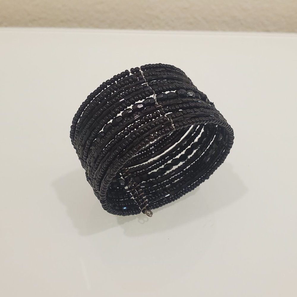 Black Beaded Bangle